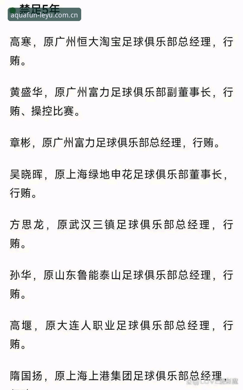 中国足协第三批禁足名单最新消息：17人终身禁足，48人面临行业处罚